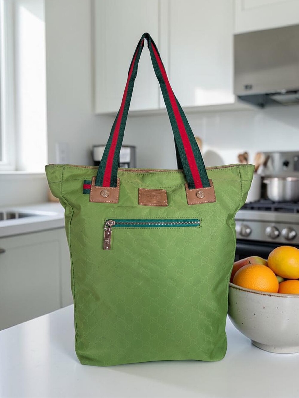 vintage Gucci GG NylonWeb Tote Bag, featuring the brand's iconic signature
